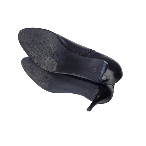 Talbots Black Leather Ankle Heeled Boots Size 8.5 - Picture 3 of 7